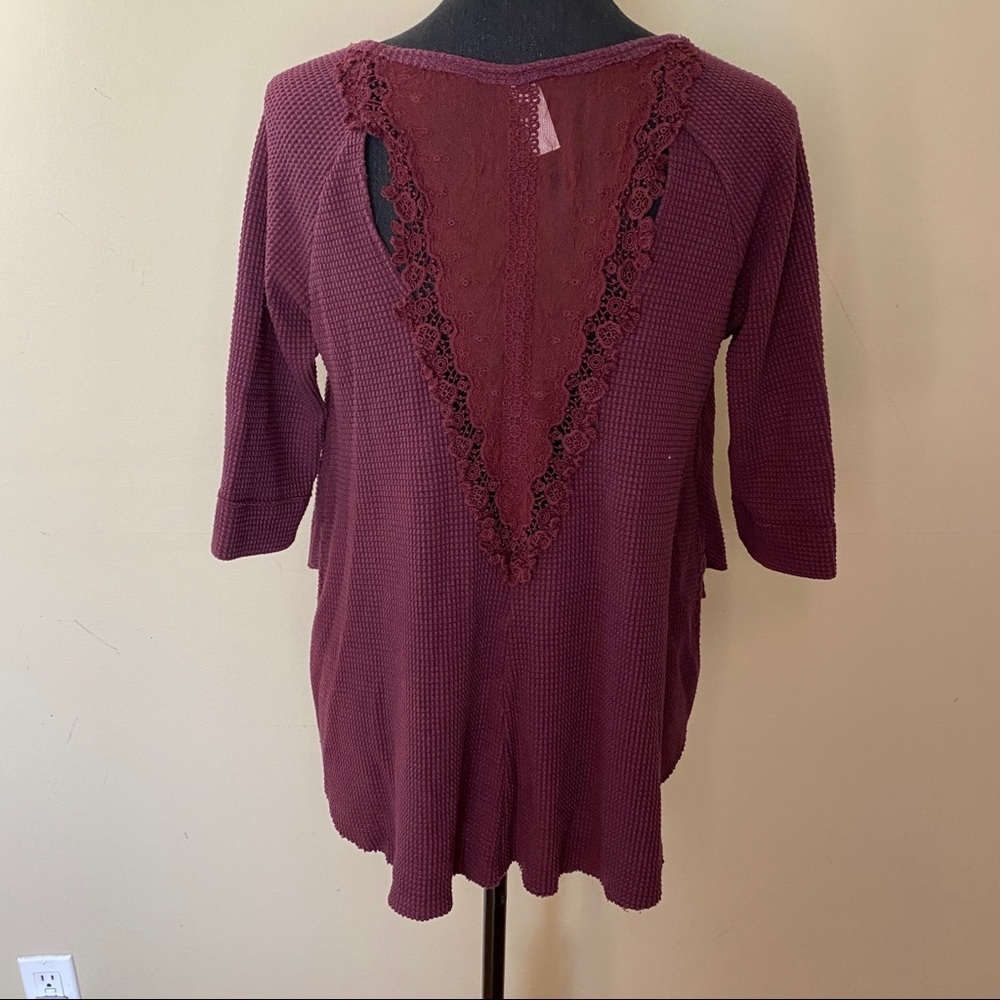 Size S | Free People Hi-Lo Lace Back Shirt - Picture 13 of 14